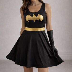 Black and Gold Sleeveless Dress